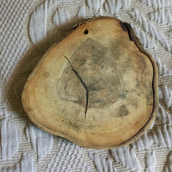 Four Rustic Wood Trunk Coaster Set - Picture 7 of 8